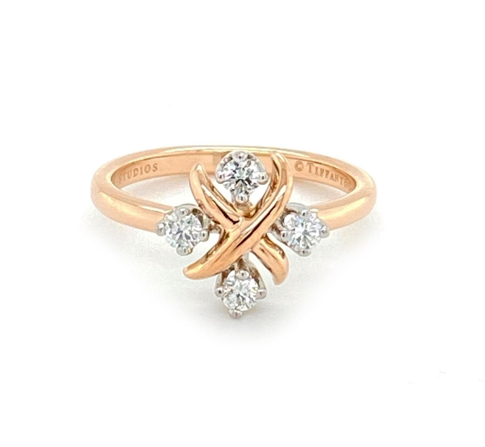 Tiffany rose gold ring with diamonds discount