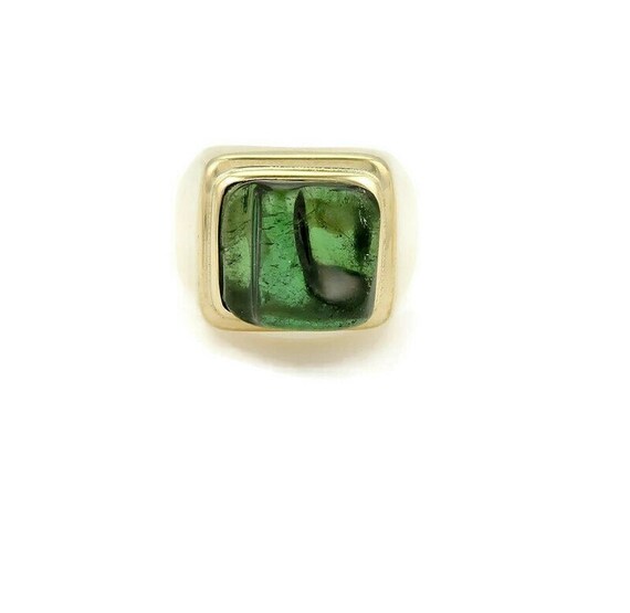 15336 - Bruno Guidi Brazil 18k Yellow Gold & Gree… - image 2