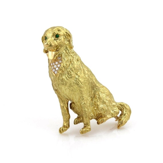19753 - Diamond & Emerald 18k Yellow Gold Large Co
