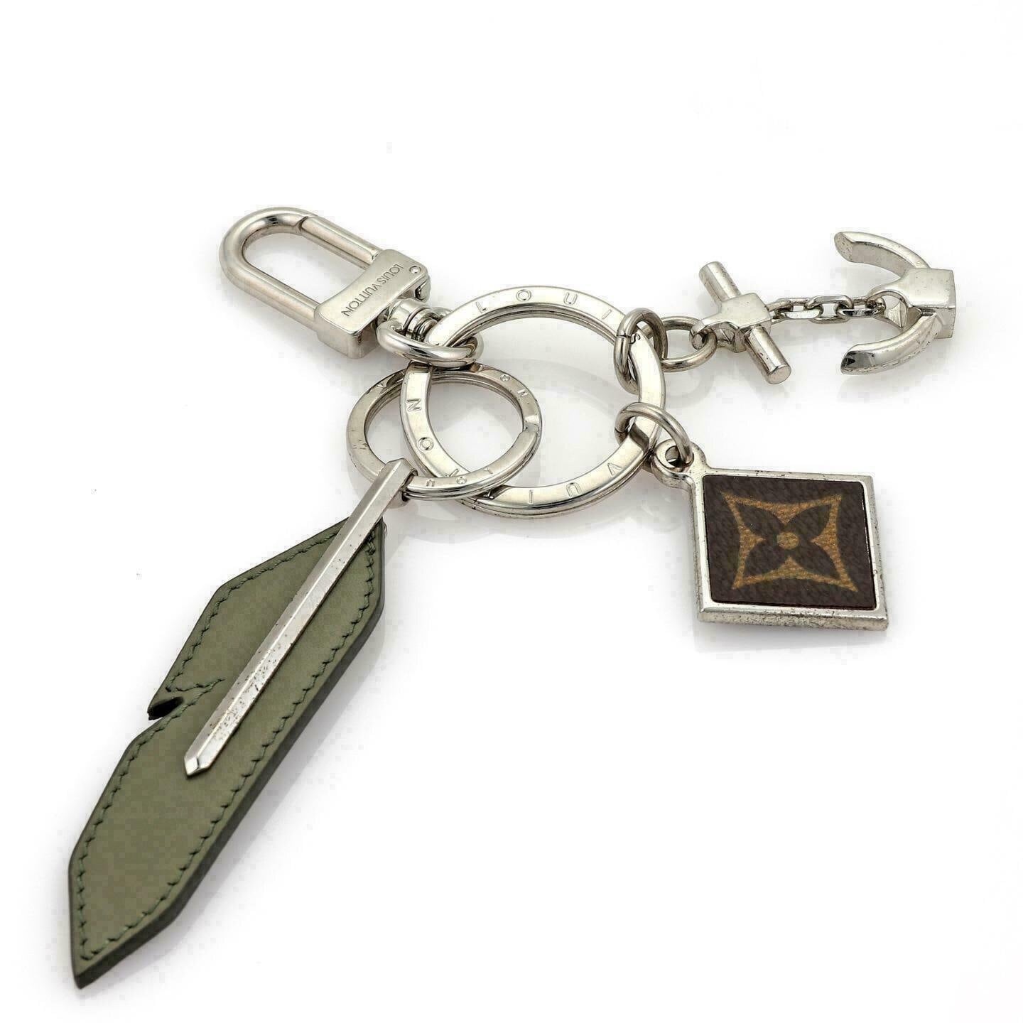 Louis Vuitton Logo Silver Tone Key Ring