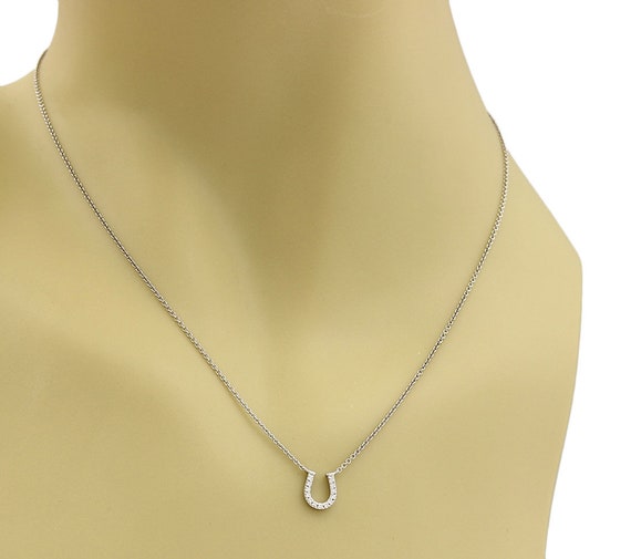 21377 Tiffany & Co. Diamond Horseshoe 18k Gold Pendant Necklace - Etsy
