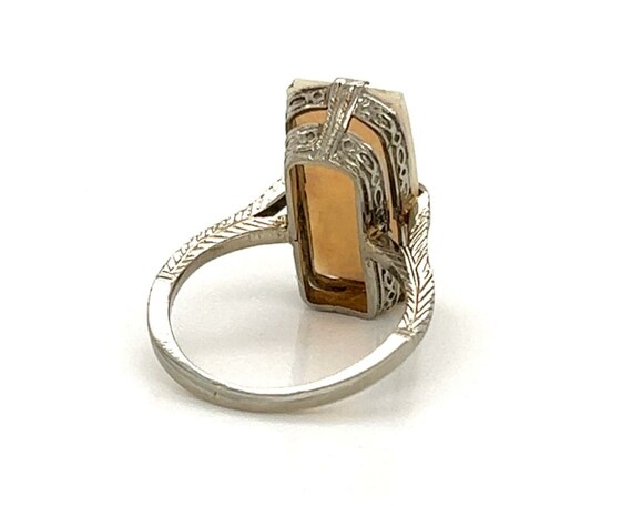 10943 - Rectangular Shape Opal Solitaire 18k Whit… - image 5