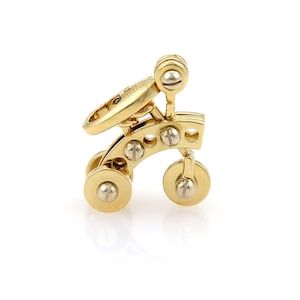 25353 - Cartier 18k Two Tone Gold Animated Tricycle Charm Pendant w/Cert