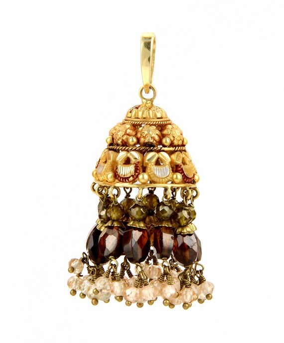 14902 - Multi Colored Gemstone Dangle Earring & P… - image 4