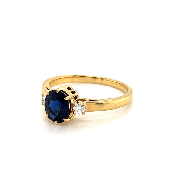 26141 - Mikimoto Diamond Sapphire 18k Yellow Gold… - image 3