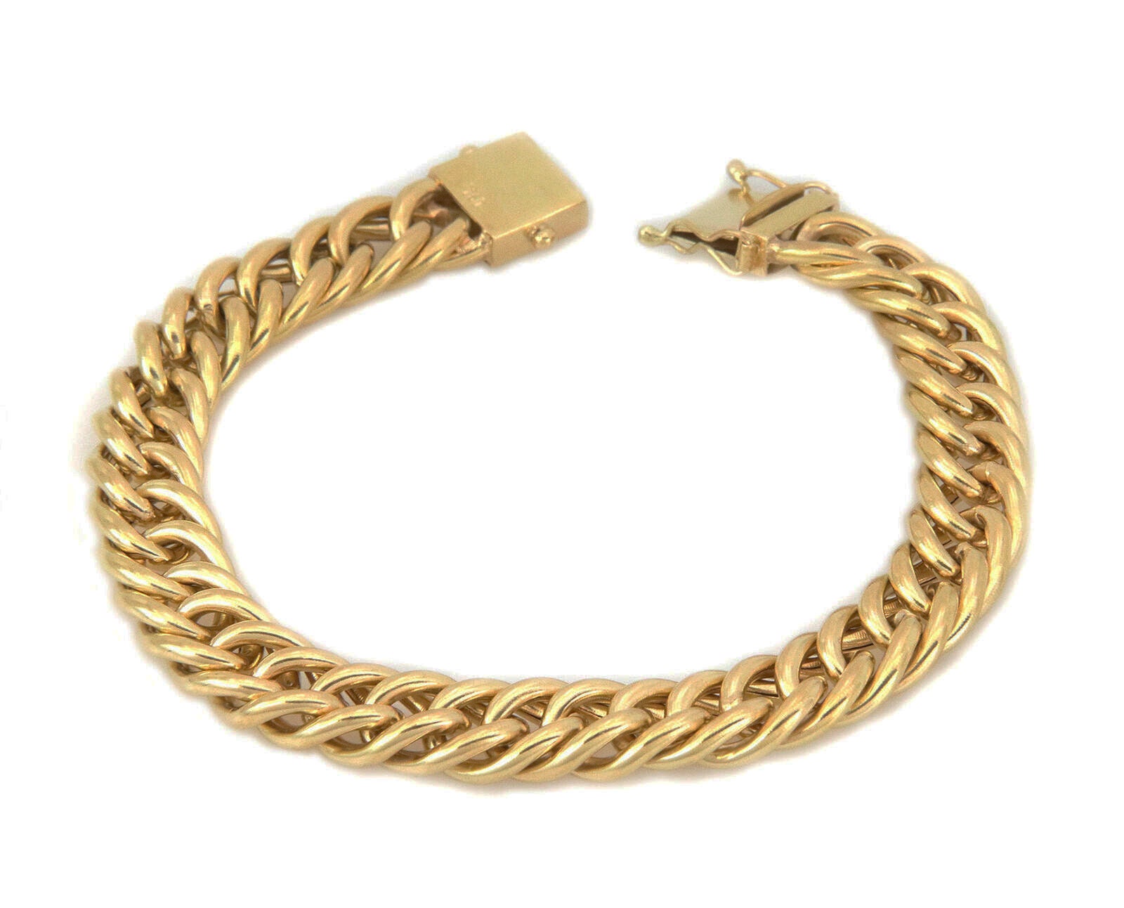 人気特価激安 Wide 10.5mm Gold Yellow 18k Men's - 27876 Puffed Link Curb アクセサリー
