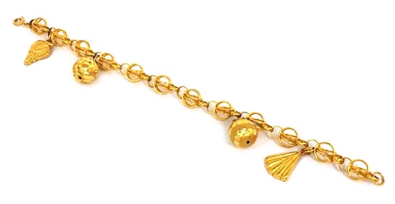 11540 - Dangling Charms Bracelet in 21k Gold - image 3