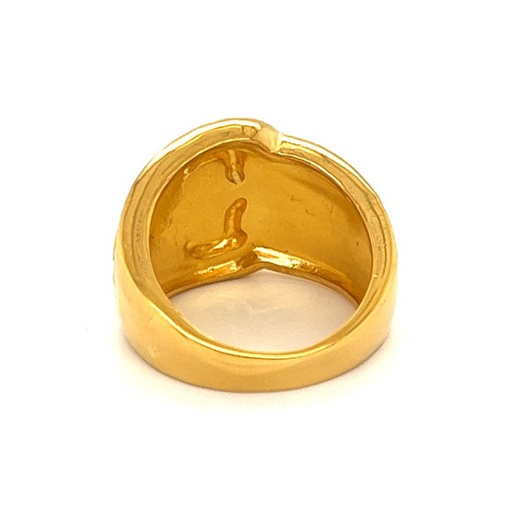 27189 - Wide 24k Gold Dome Band Ring - image 3
