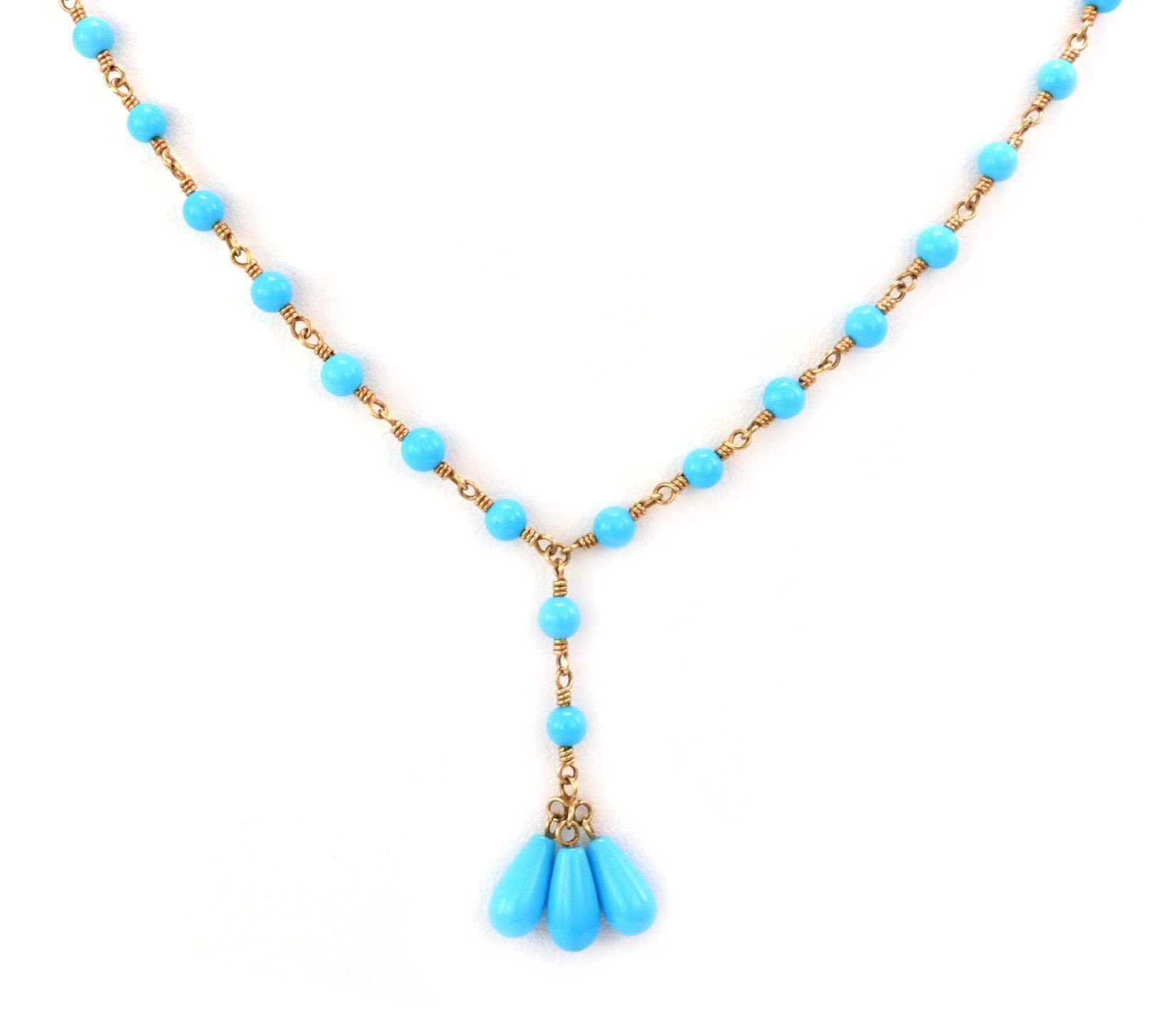25759 - Tiffany & Co. Turquoise 18k Yellow Gold Teardrop 25759 - Tiffany & Co. Turquoise 18k Yellow Gold Teardrop