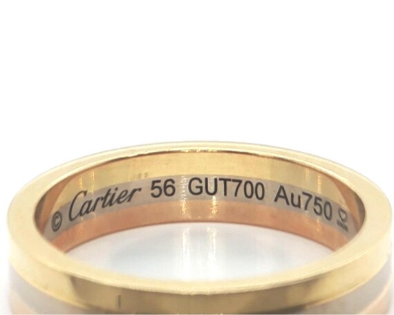 27694 - Cartier Vendome Louis 18k Tri-color Gold Band Ring Size
