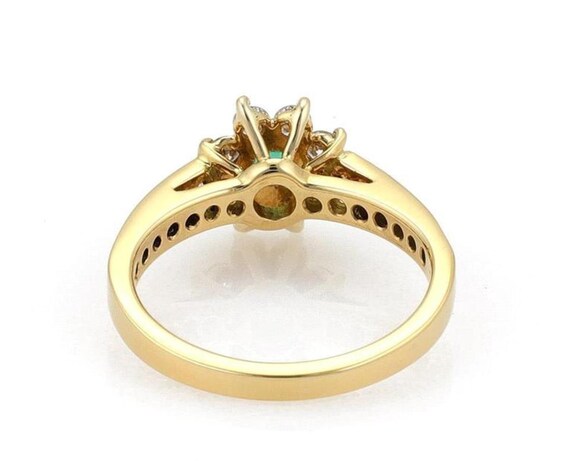 22762 - Tiffany & Co. Diamond Emerald 18k Yellow Gold Floral
