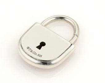 16884 - Tiffany & Co. Arc Pad Lock Charm Pendant in Sterling