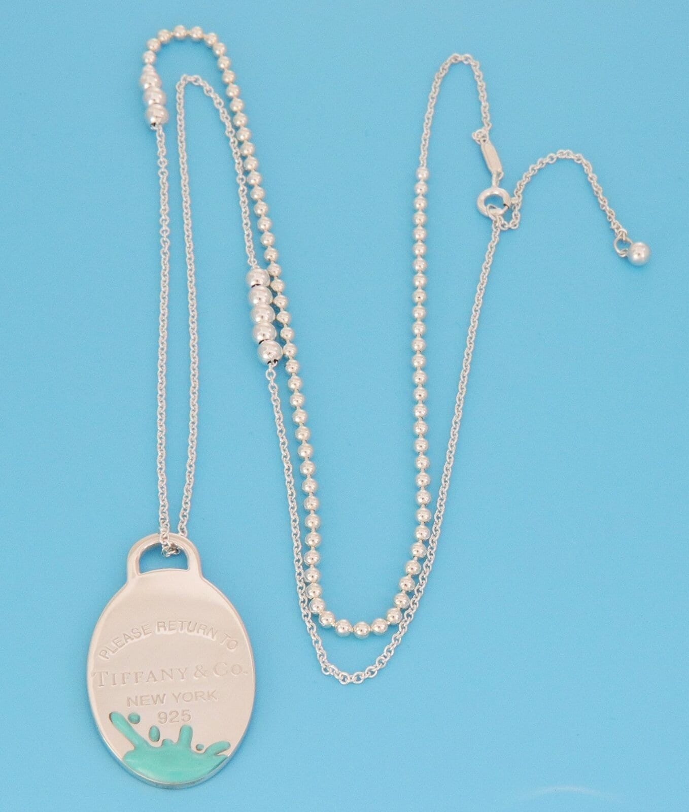 26319 - Tiffany & Co. Return to Splash Enamel Sterling Oval