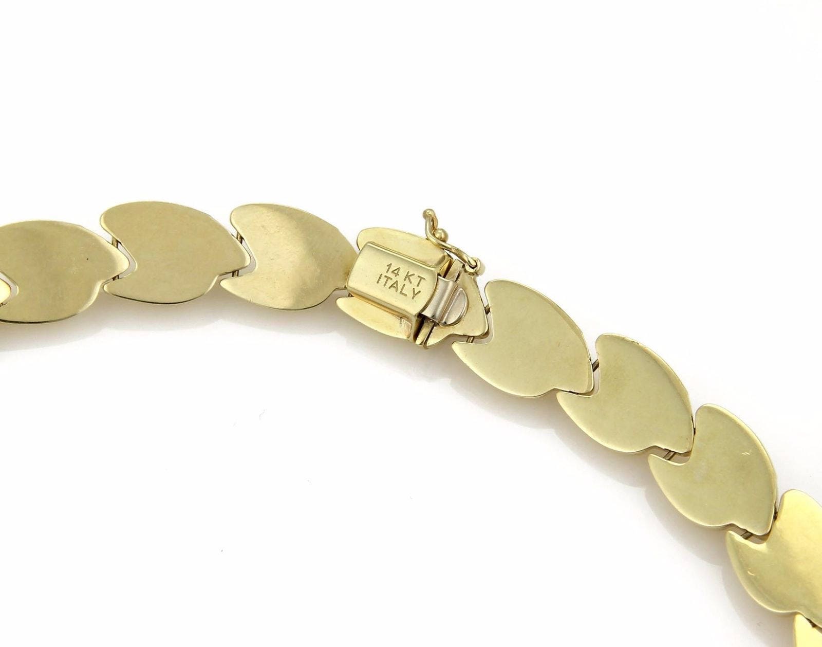 21118 - Fancy Z Shape Textured 14k Yellow Gold Link Collar 21118 - Fancy Z Shape Textured 14k Yellow Gold Link Collar