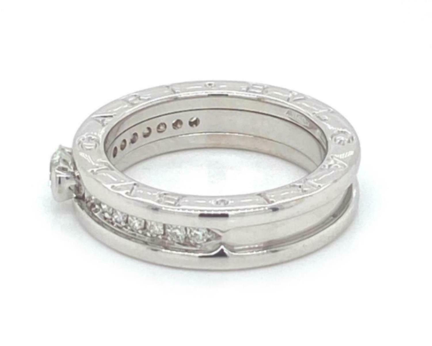 24217 - Bvlgari B.zero1 Diamond 18k White Gold 5mm Wide Band Ring