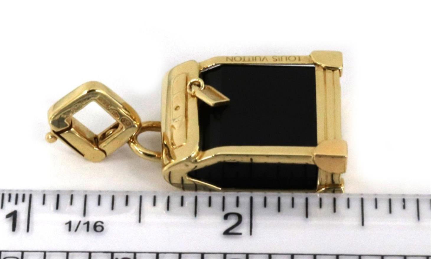 Louis Vuitton Steamer Bag Yellow Gold Onyx Charm Pendant – Opulent Jewelers