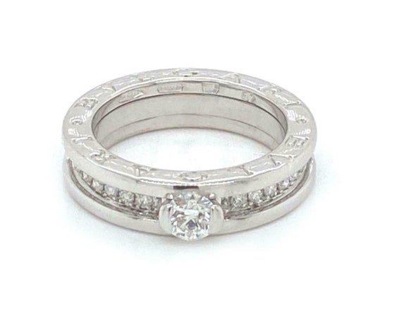 24217 - Bvlgari B.zero1 Diamond 18k White Gold 5mm Wide Band Ring