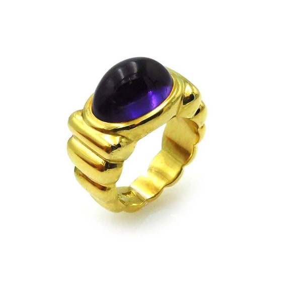 17262 - Elizabeth Rand Cabochon Amethyst 18k Yello