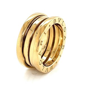 22754 - Bvlgari B.Zero1 Three Band Ring 18K Yellow Gold Size 53 US 6