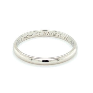 19532 - Cartier Platinum 2.5mm Wide Dome Wedding Band Ring - Size 8