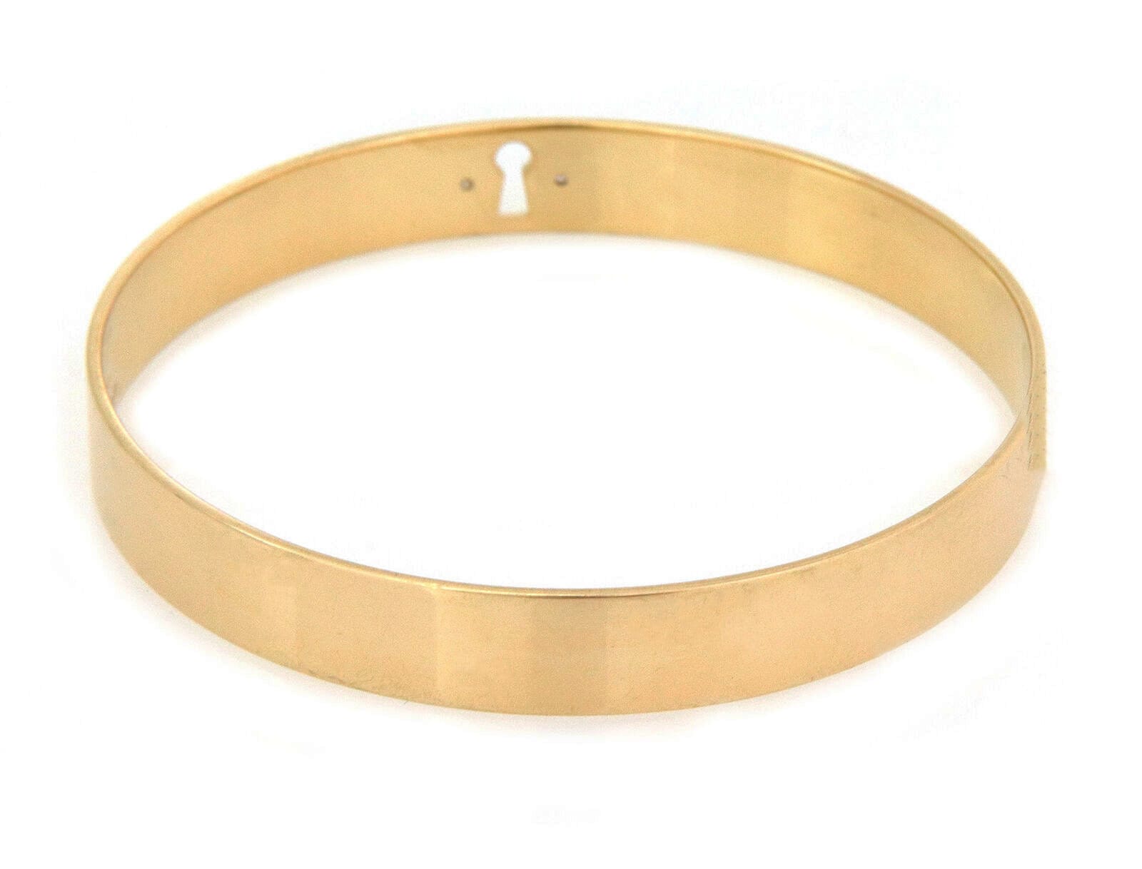 27645 - Tiffany & Co. 18k Yellow Gold Diamond Keyhole Lock Bangle