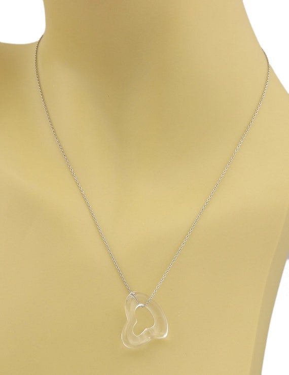 16499 - Tiffany & Co. Peretti Clear Open Heart Platinum Pendant