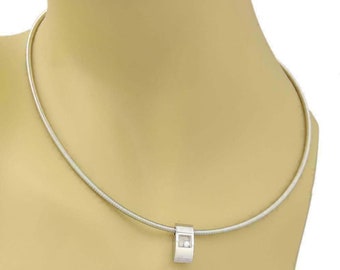 22375 - Chopard Happy Diamond 18k White Gold Slide Pendant Necklace