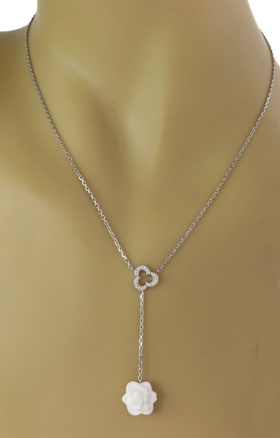 Chanel camellia diamond deals necklace