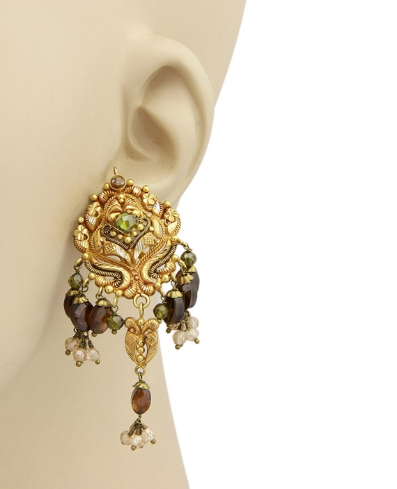 14902 - Multi Colored Gemstone Dangle Earring & P… - image 3