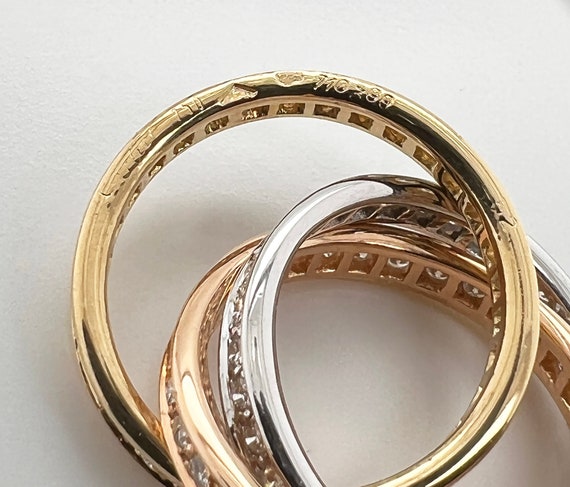Cartier Logo De Cartier Diamond Wedding Band Ring in 18k Gold Sz 51 / US  5.75 | eBay