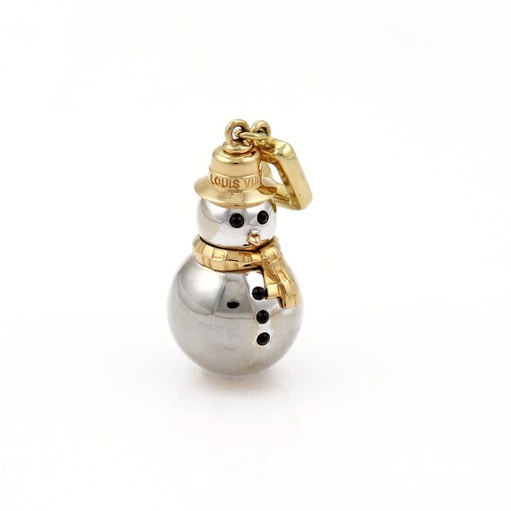 21705 - Louis Vuitton Snowman Onyx 18k Two Tone Gold Charm