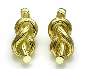 23136. Angela Cummings 18k Yellow Gold Sailor Knot Clip On Earrings