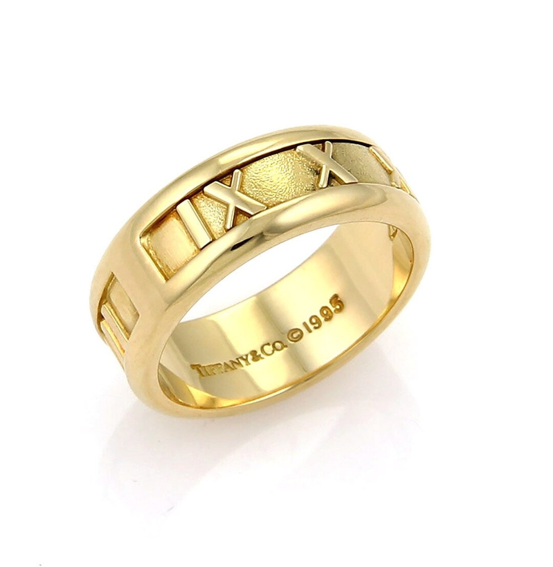 26076 Tiffany  Co. Atlas 18k Yellow Gold Roman Numeral Band Etsy 日本