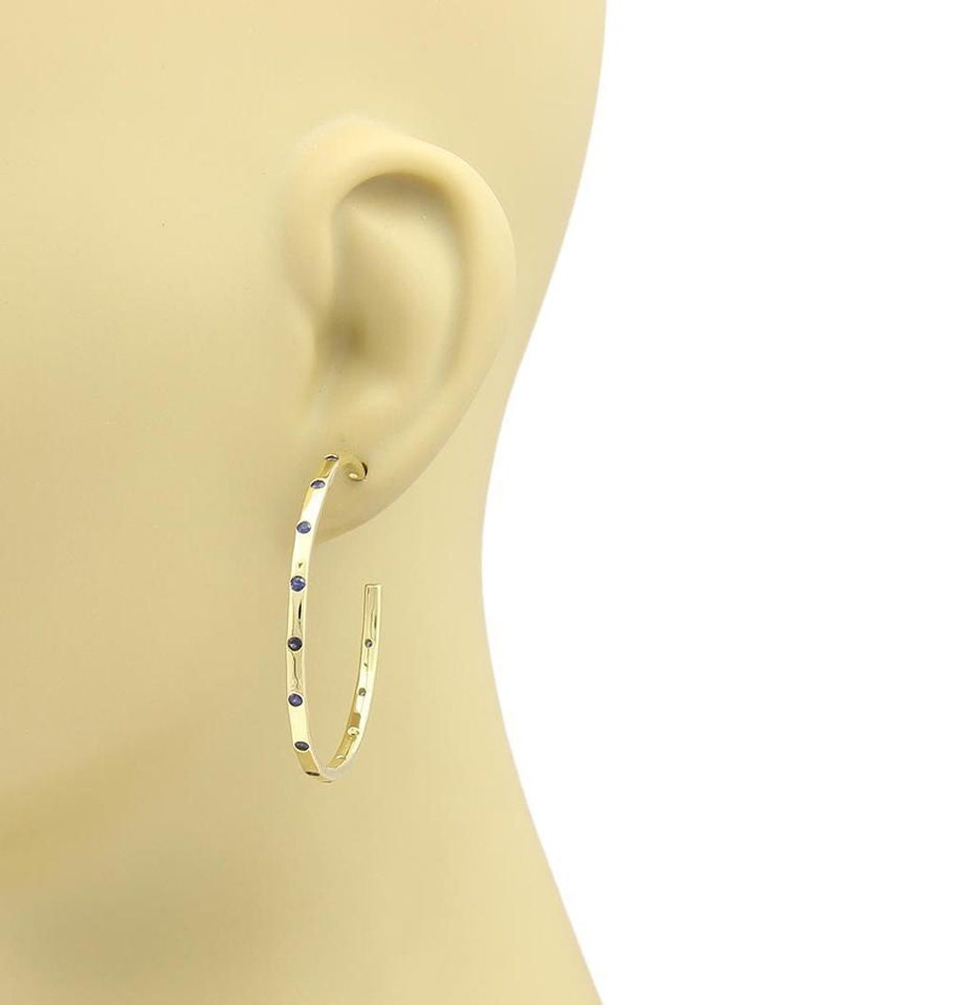 Authentic Louis Vuitton Earrings GP Curve Stud Pierced Hoop Jewelry  Accessory