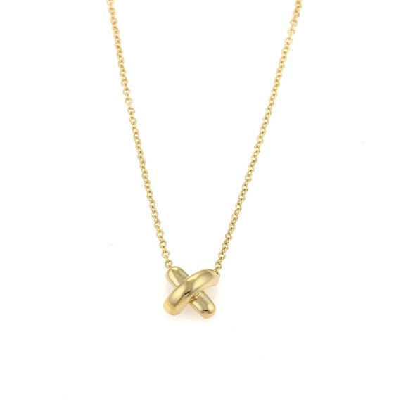 Tiffany & Co Small Cross Stitch X Diamond Necklace In 18K White Gold | eBay