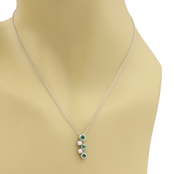 19293 - Tiffany & Co. Bubble Diamond Tsavorite Platinum Pendant
