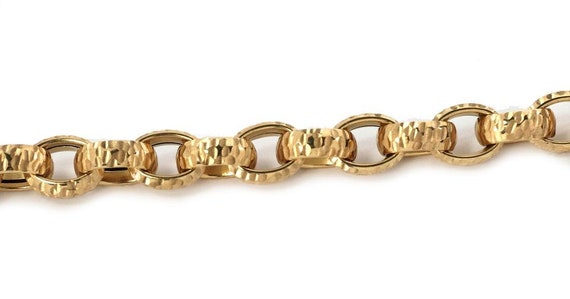 23562 - Fancy Textured Oval 18k Yellow Gold Link … - image 3