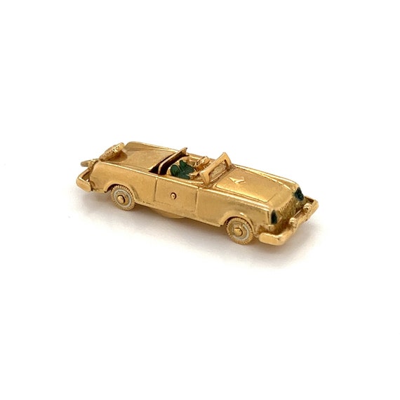 27799 - Enamel Car Charm Pendant in 14k Yellow Go… - image 3