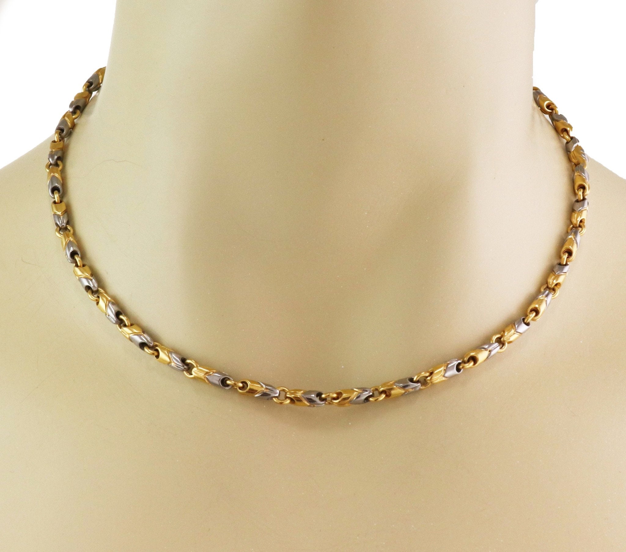 24630 Bvlgari Passo Doppio 18k Gold & Steel Fancy Link 3.5mm - Etsy