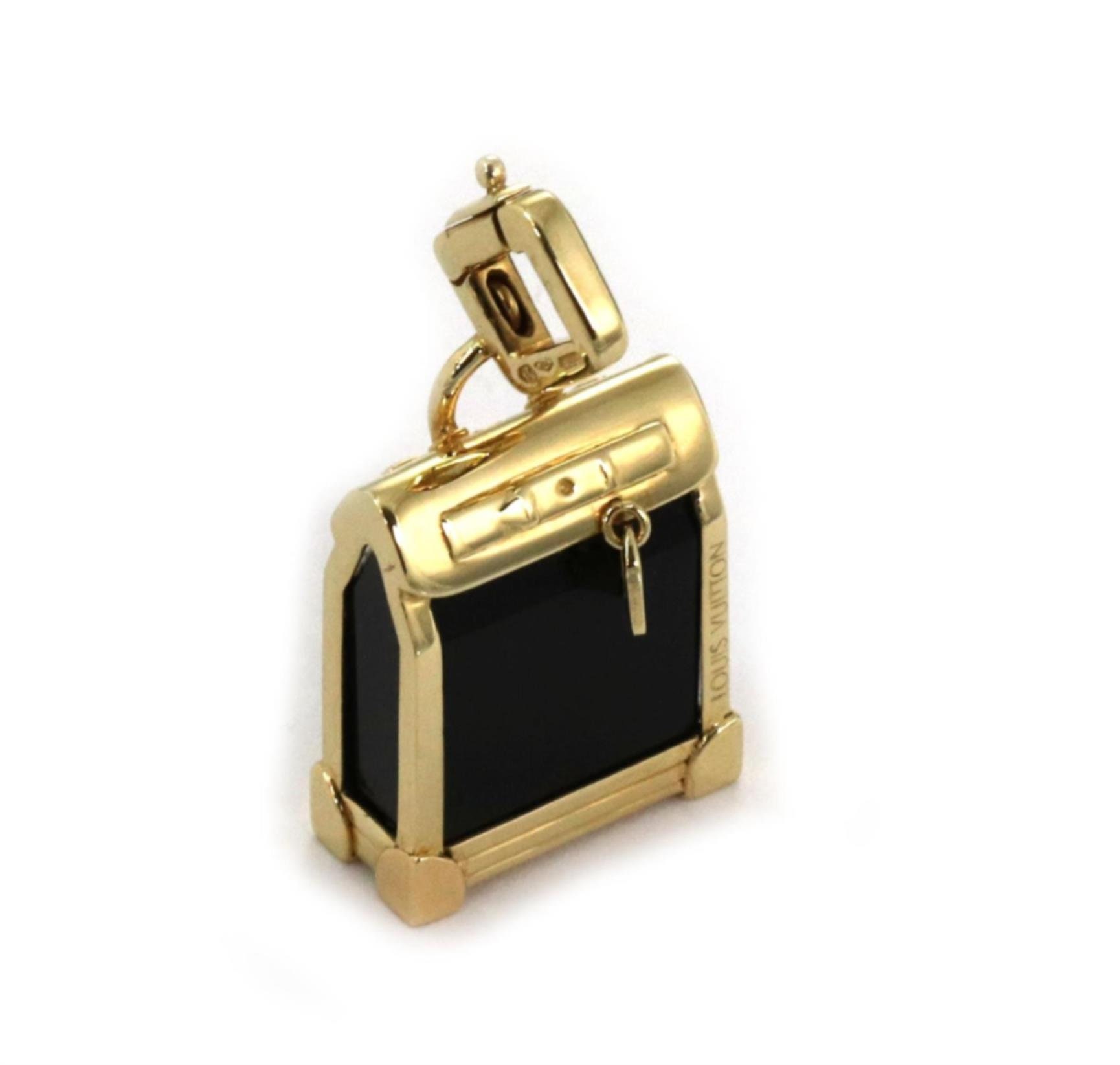 Louis Vuitton Steamer Bag Yellow Gold Onyx Charm Pendant – Opulent Jewelers