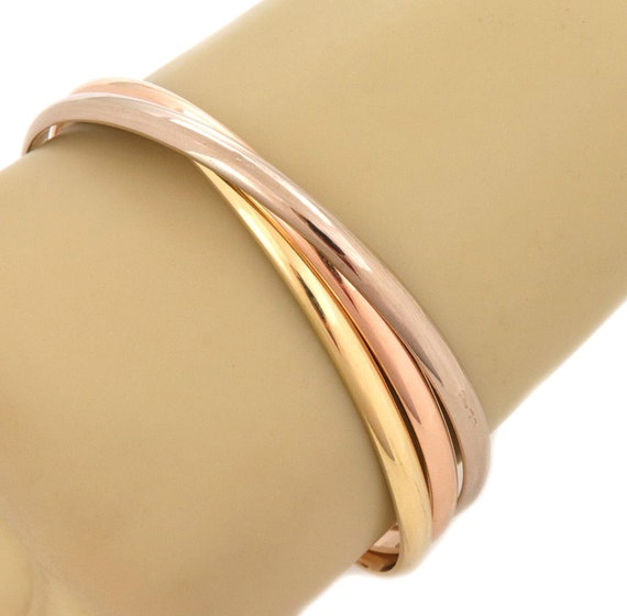 Authentic Cartier Bracelet Trinity String K18 750 Yellow Gold #3913 | eBay