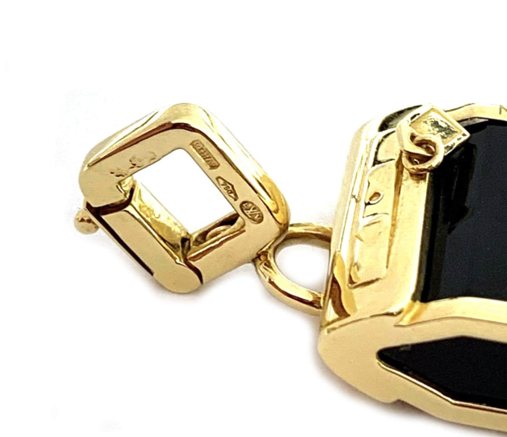 24313 Authentic Louis Vuitton Steamer Bag 18K Yellow Gold Onyx Charm Pendant
