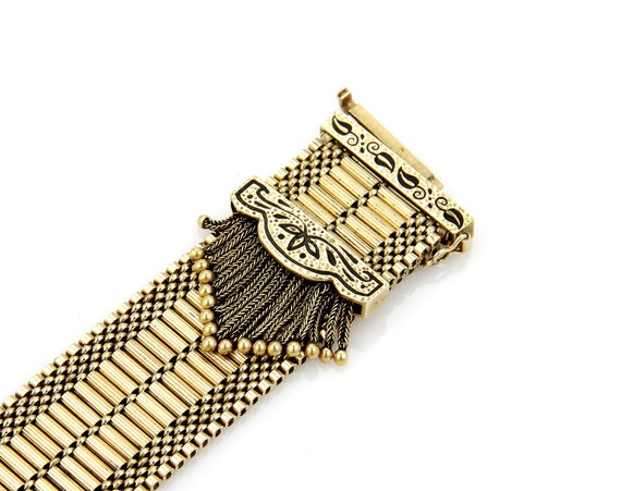 15016 - Hidden Watch 14k Yellow Gold Enamel Wide … - image 5