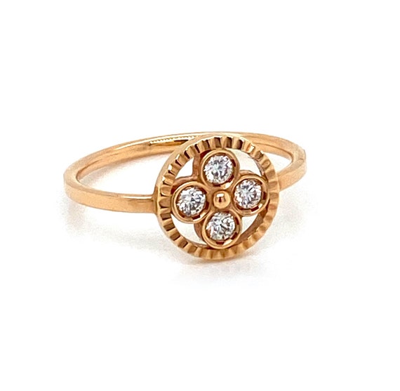 24868 Louis Vuitton Blossom Diamond 18k Pink Gold Ring W/cert 