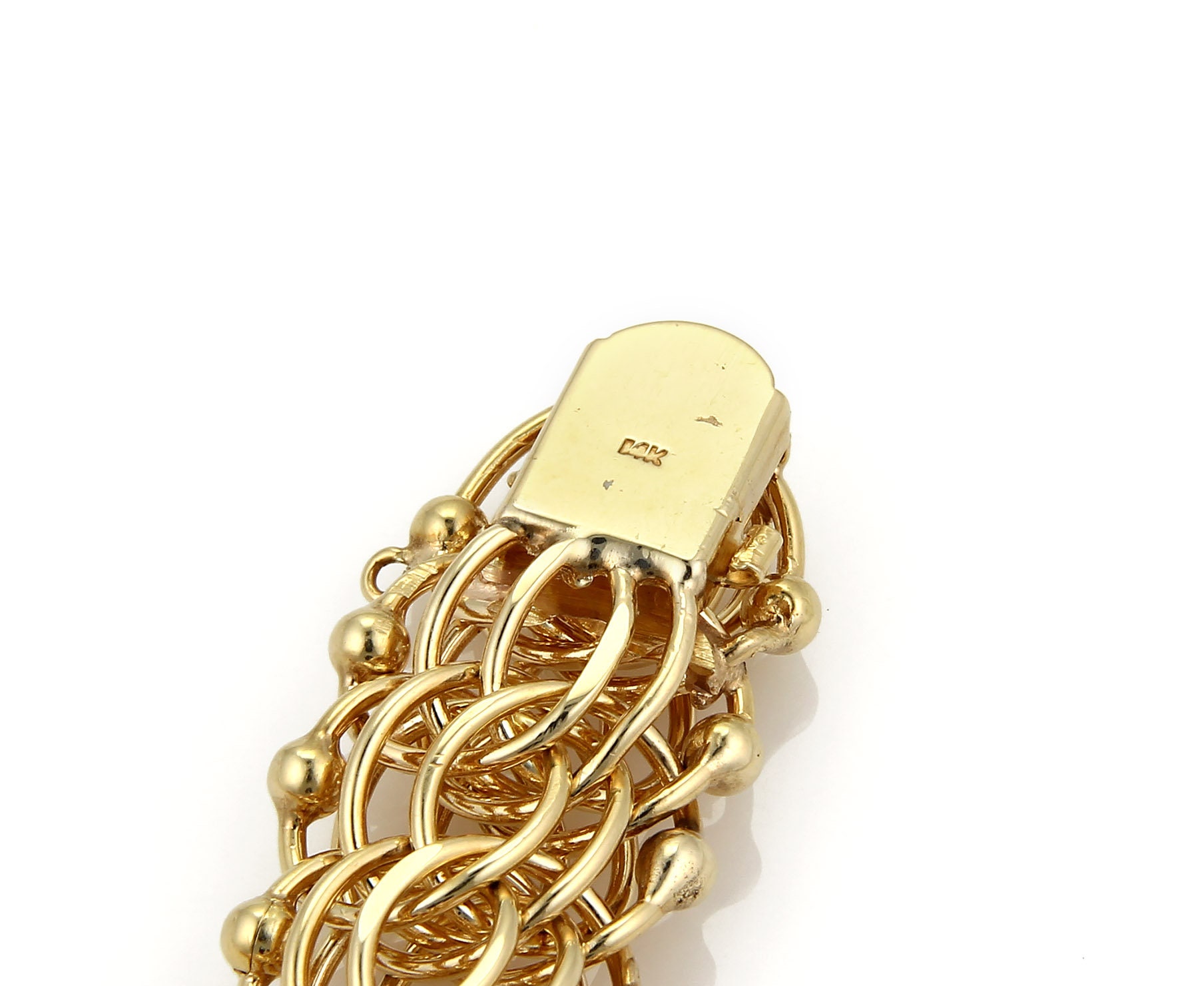 20623 Multi-ring 20mm Wide 14k Yellow Gold Charm Bracelet - Etsy