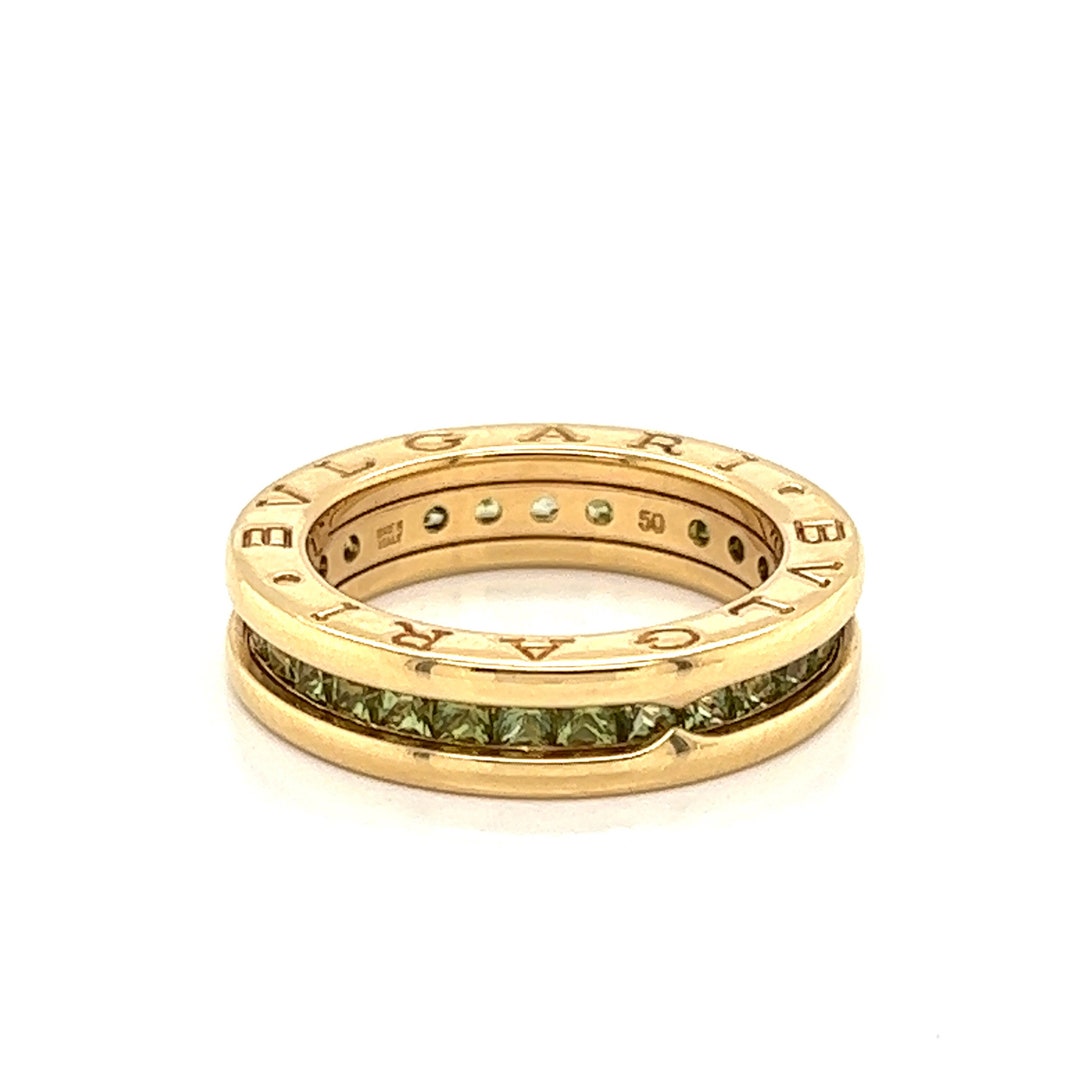 25409 Bvlgari B.zero1 Peridot Gem 18k Yellow Gold Eternity Band Ring Etsy