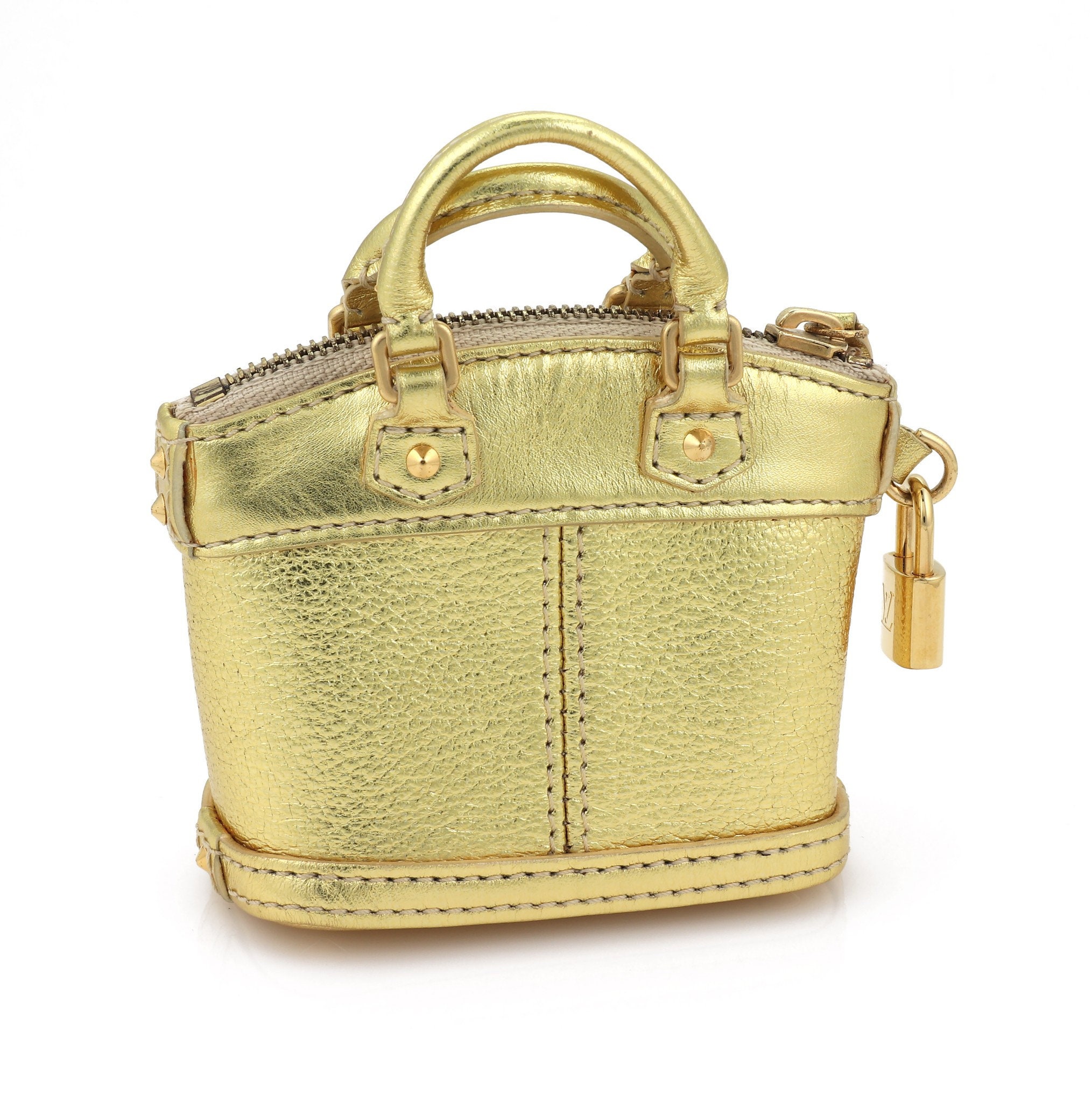 Louis Vuitton Suhali Mini Lockit Gold Color Bag Charm Keychain -  Norway