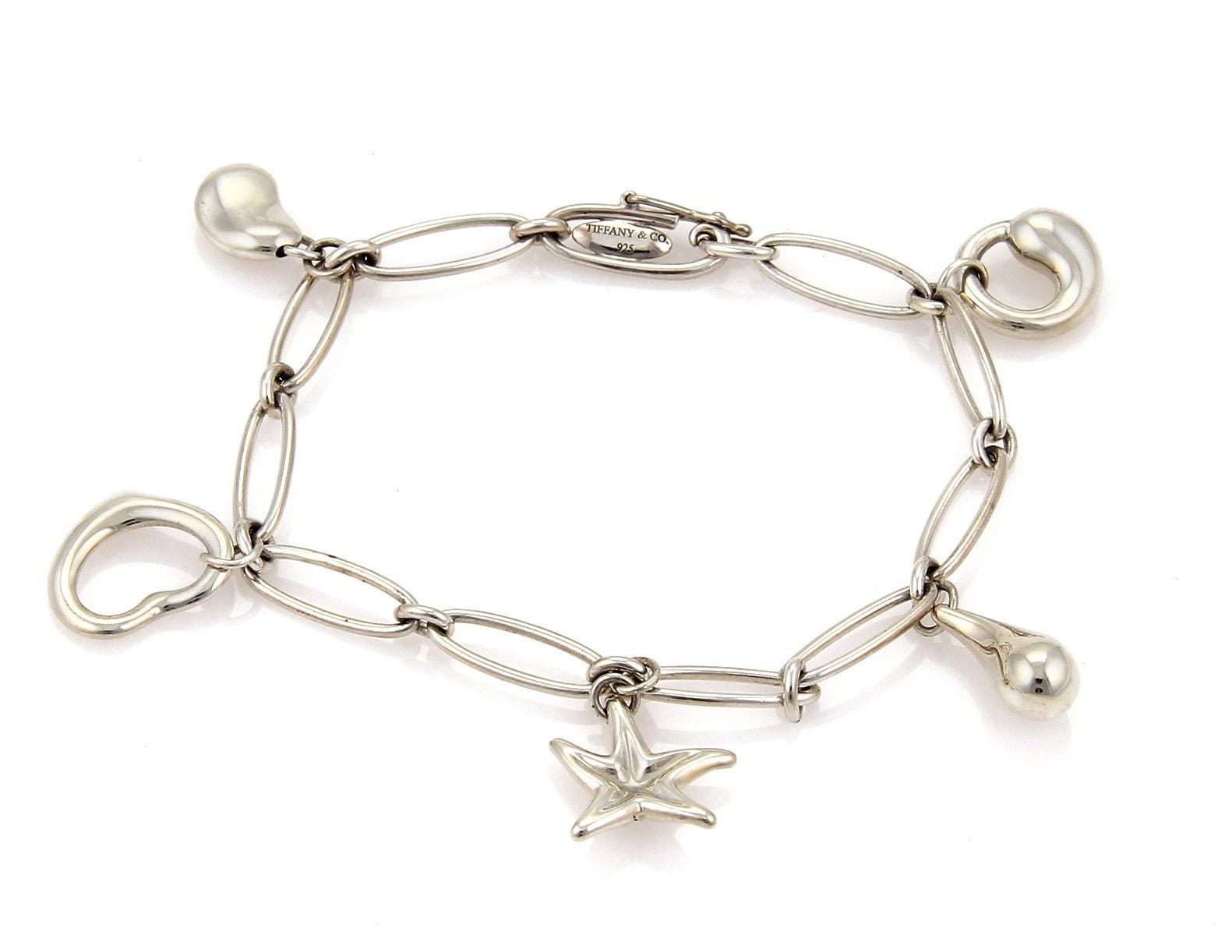 19212 - Tiffany & Co. Peretti Sterling Silver 5 Charms Oval Chain