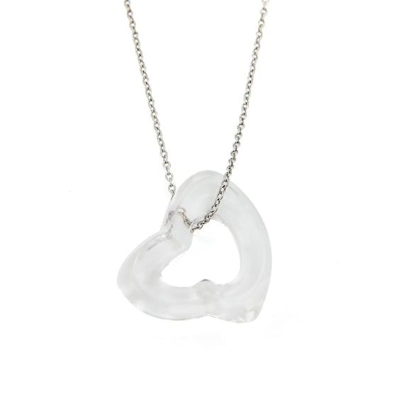 16499 - Tiffany & Co. Peretti Clear Open Heart Platinum Pendant
