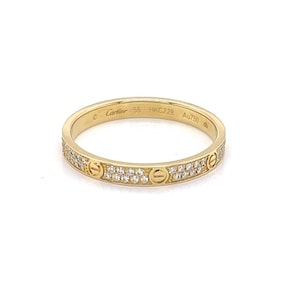 25205 - Cartier Love Small Model Diamond Band Ring - Size 7